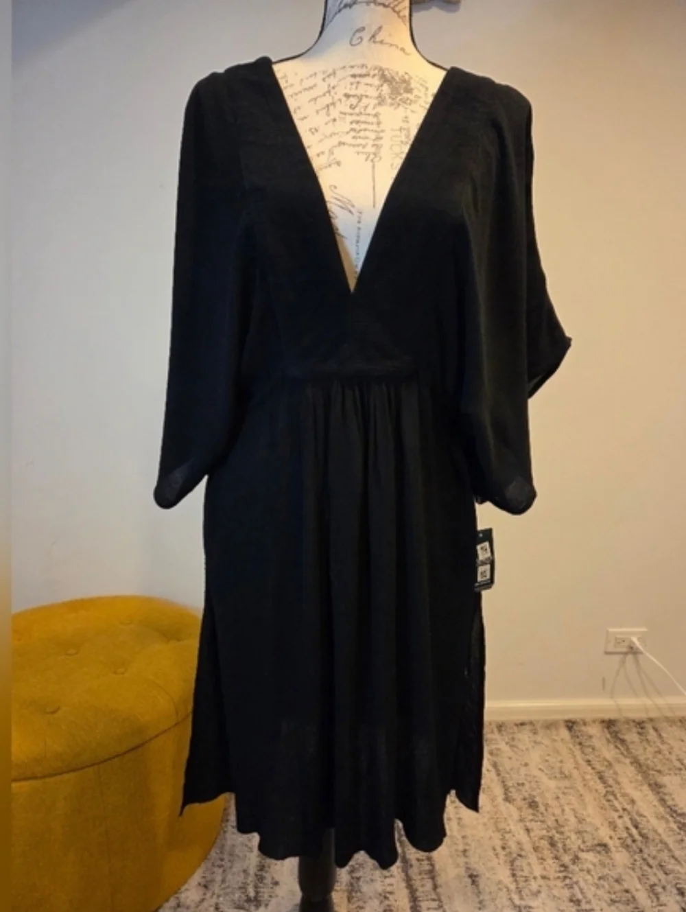 Ralph Lauren Black  Swimware  Dress. Adjustables Side Cords, Size L.